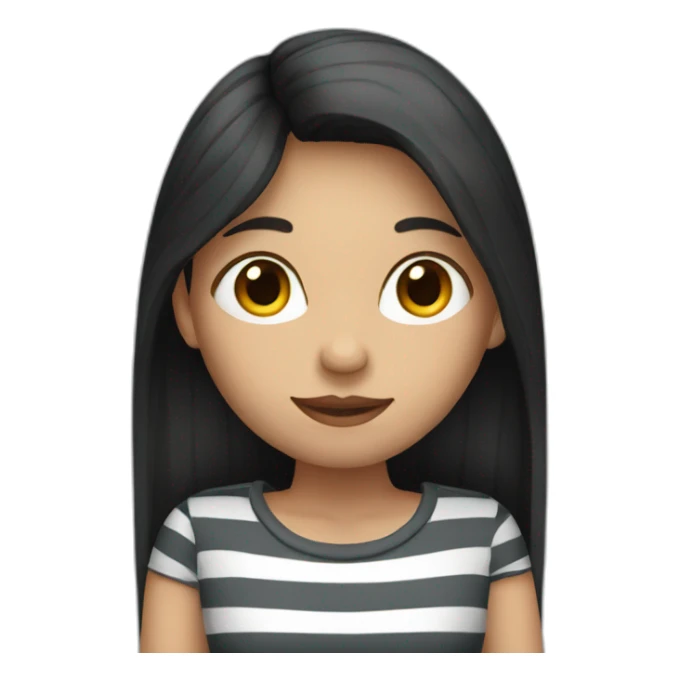 woman with dark long hair and striped shirt sticker
