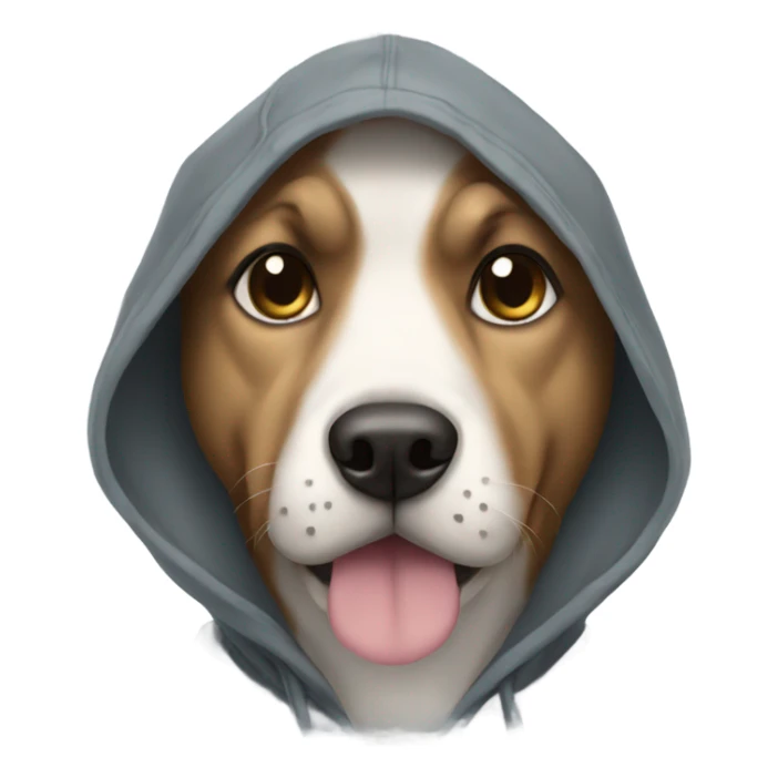 Dog wearing a hoodie  sticker