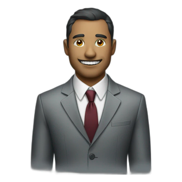 Portrait a wolf with teeth with a human-like face wears a sleek jacket and tie like a salesman sticker