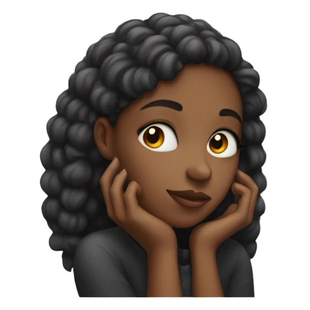 Black girl with her head resting on her hand sticker