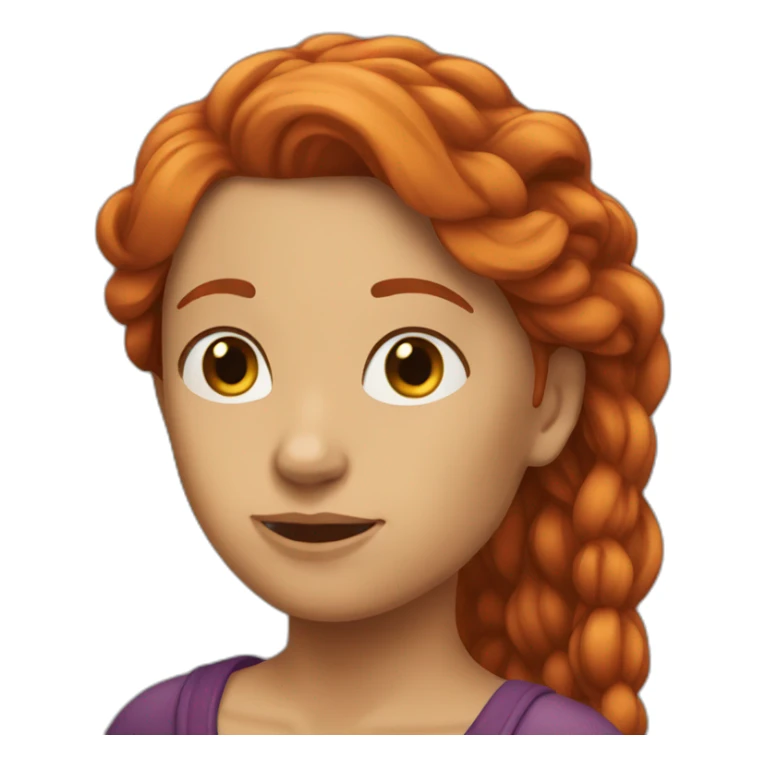 womam with long redhair rsad sticker