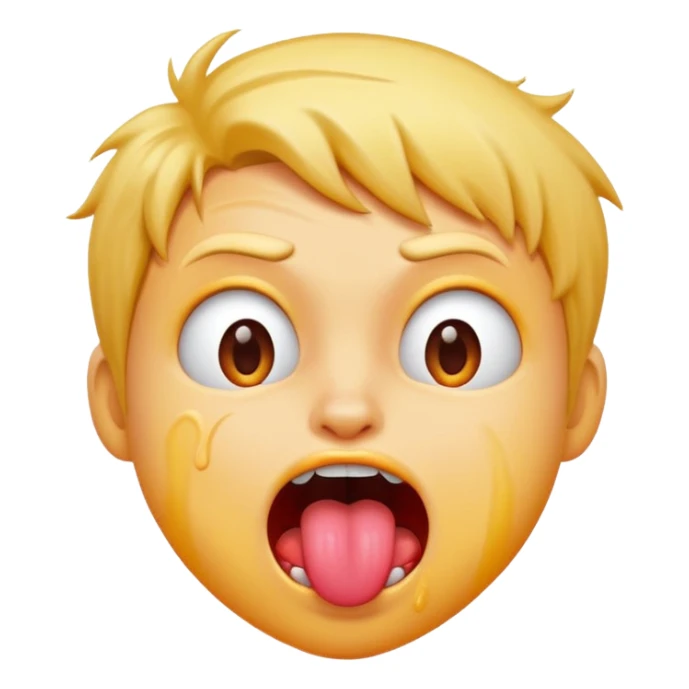 Hot/sweaty tongue-out face — hot, crazy fun, wild mood sticker