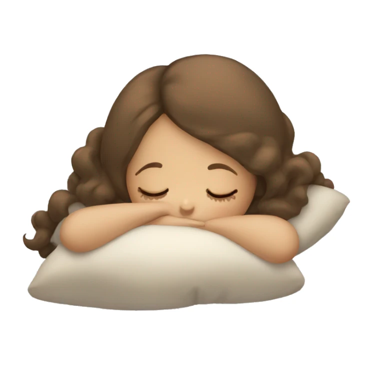 White brown hair girl sleeping  sticker