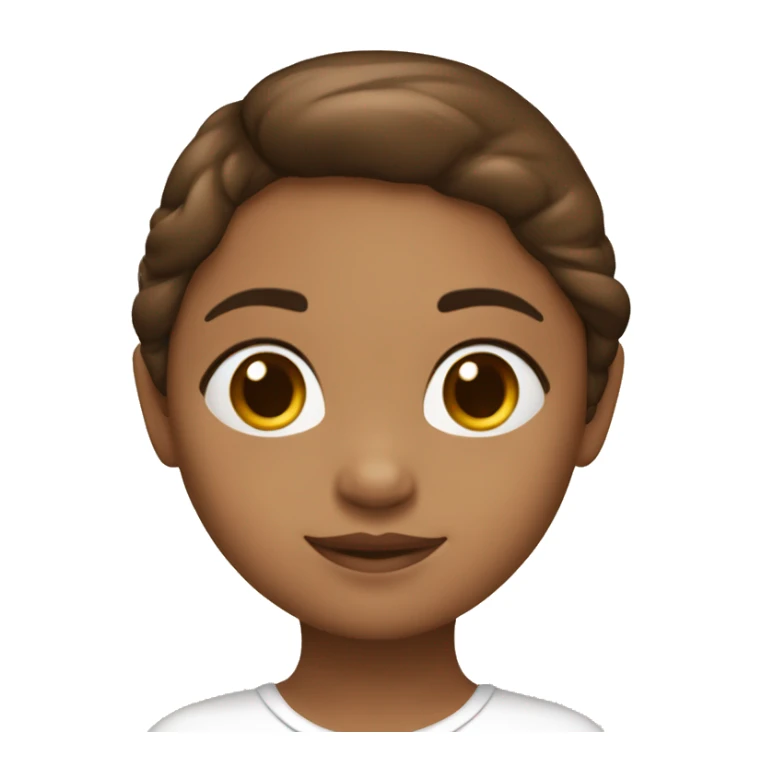 Una niña con pelo largo marrón claro con un corazón blanco sticker