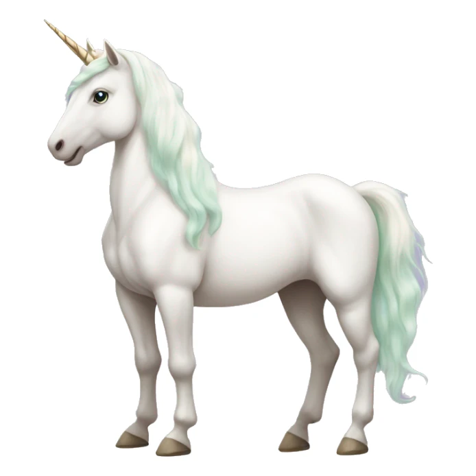 Fullbody White unicorn with pastel color mane  sticker