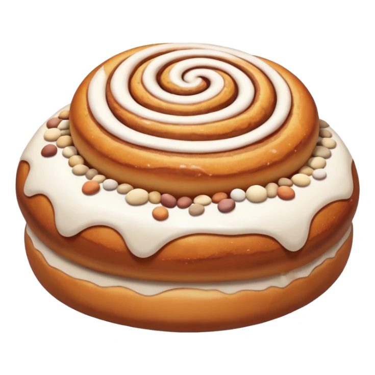 cinnemon bun with a lots white sugar pebbles on top sticker