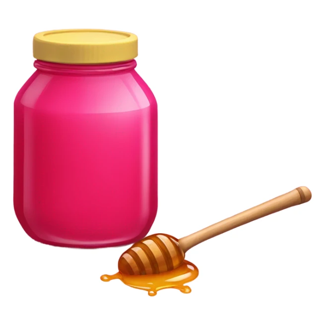 Hot pink jar of honey with wand  sticker