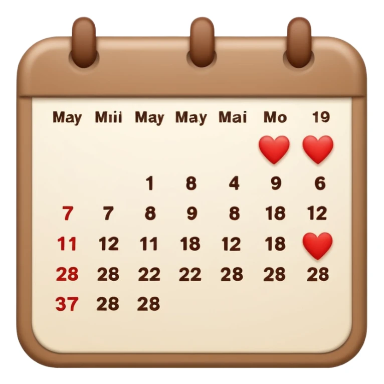 .make a November  mini calendar with right brown hearts with cream colored dates wi rounded cornersI 
 sticker