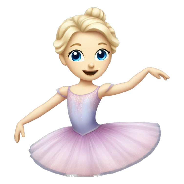 A sugar plum fairy ballerina performing in the nutcracker ballet. she has blue eyes, blonde hair, and pale skin. She is dancing ballet in a sugar plum fairy ballet dress sticker