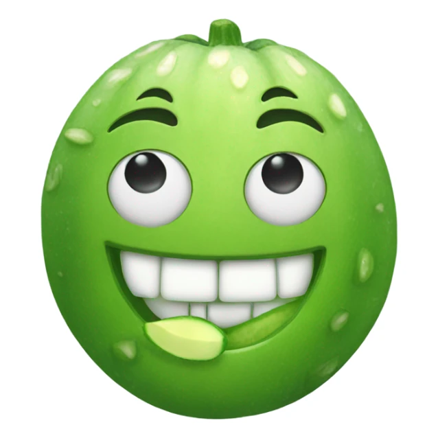 smirk emoji with cucumber in mouth sticker