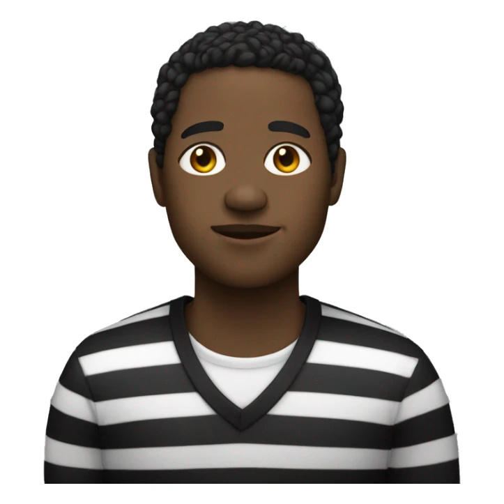 Black man in black and white striped clothes sticker
