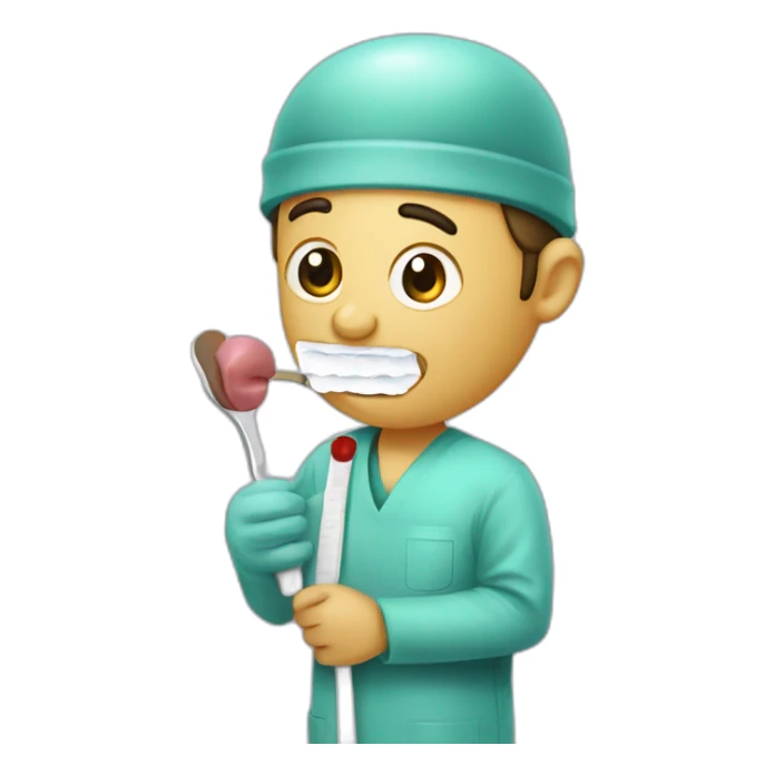 Ent surgeon holding tongue depressor  sticker