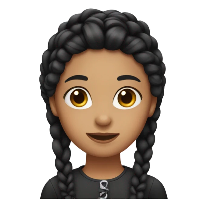 A girl with black girl braids sticker