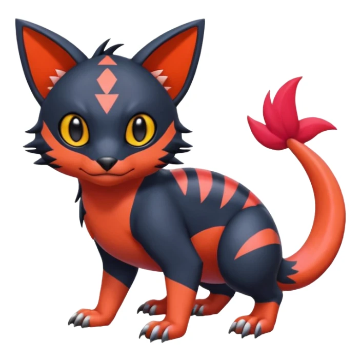  exotic tropical cyber-Sleuth-Litten-Linoone-Noibat-Fakémon-Pokémon-Vernid-creature sticker