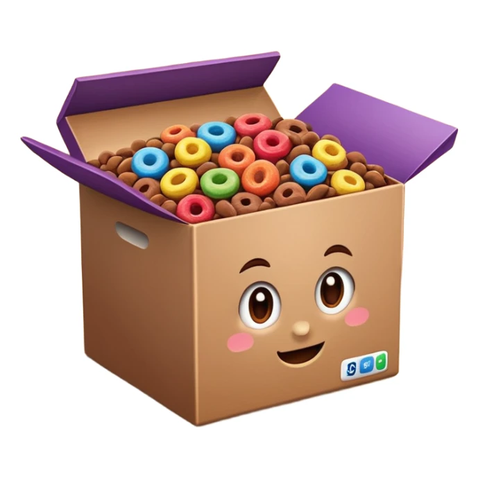 box of chocolate cereal sticker