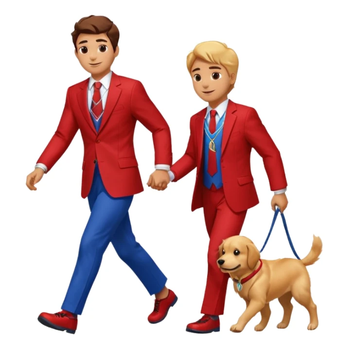 Spider-Man walking with his golden retriever sticker