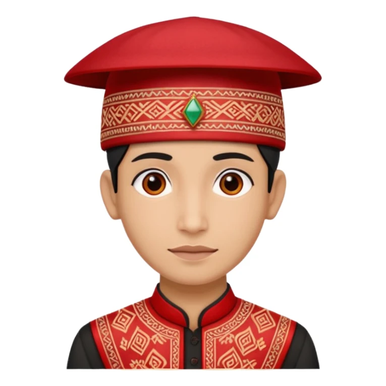 Dhaka topi emoji nepali people wear in head in rectangular size sticker