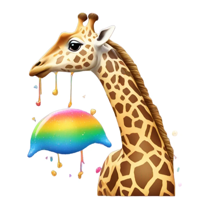 A giraffe riding a dolphin in a sea of sprinkles  sticker