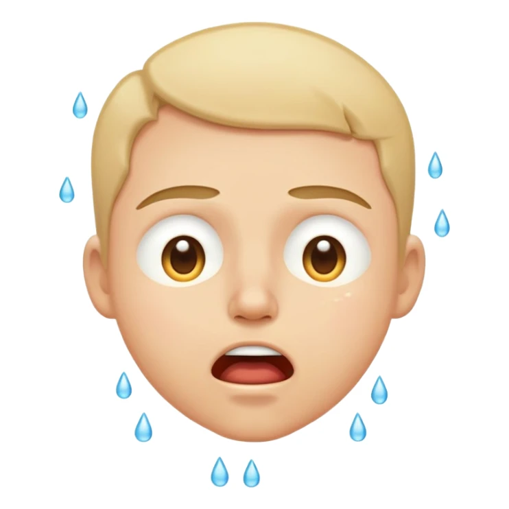 face with an extremely intense expression of pleasure, eyes tightly shut, mouth wide open, flushed cheeks, sweat drops sticker