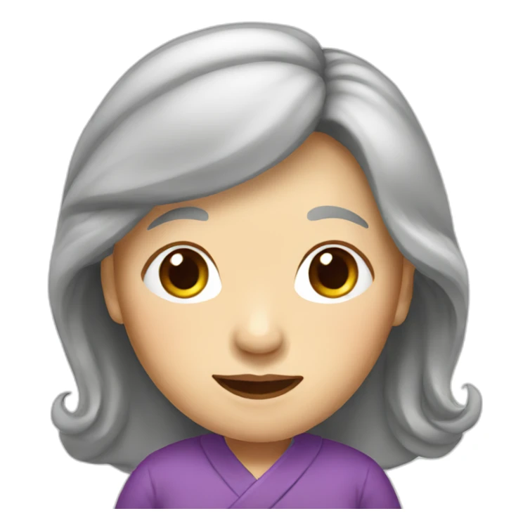 Chinese senior lady with long hair sticker