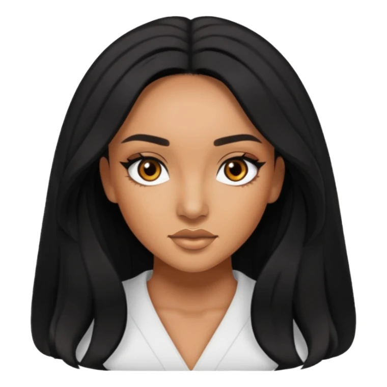 Leigh-Anne Pinnock brown eyes, black long hair sticker