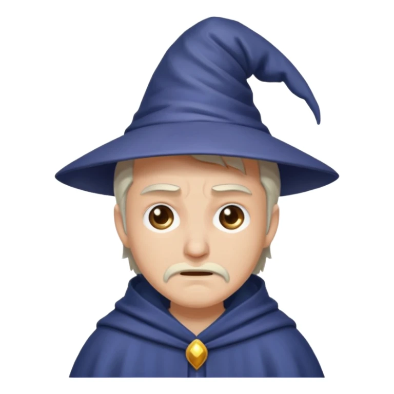 Male, mysterious wizard, 8 emojis, sad, happy, angry, confused, love, crying, neutral, random, no background sticker