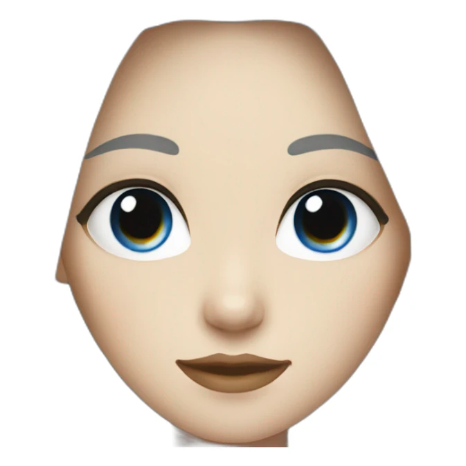 White woman with long black hair and blue eyes sticker