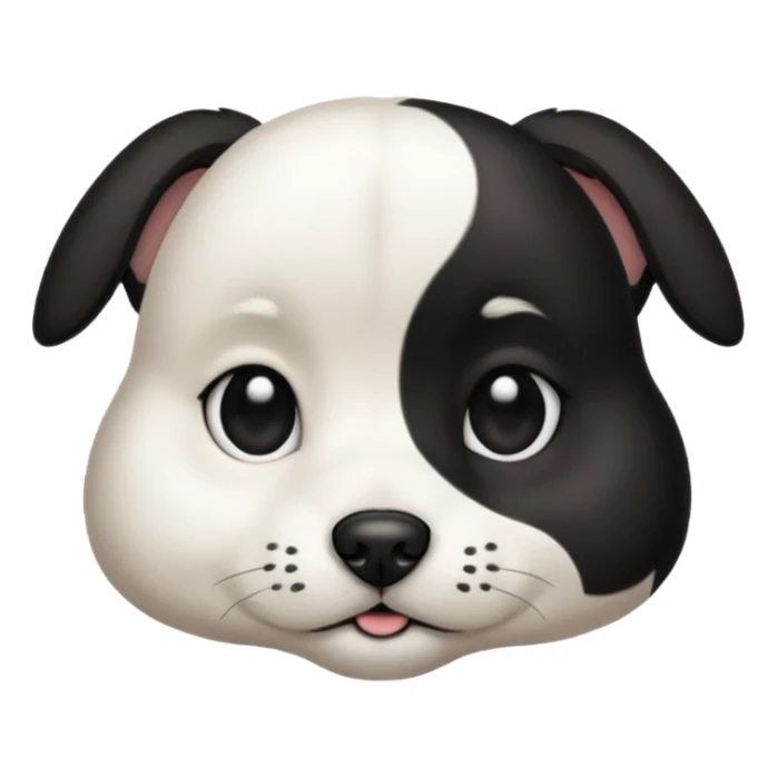 A dog female black and a little white sticker