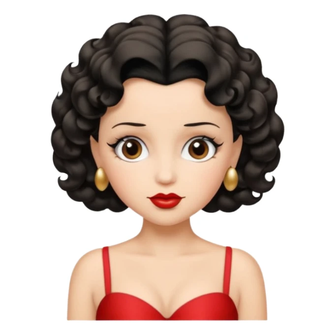 her hair should be wavy and exactly Betty Boop hairstyle  sticker