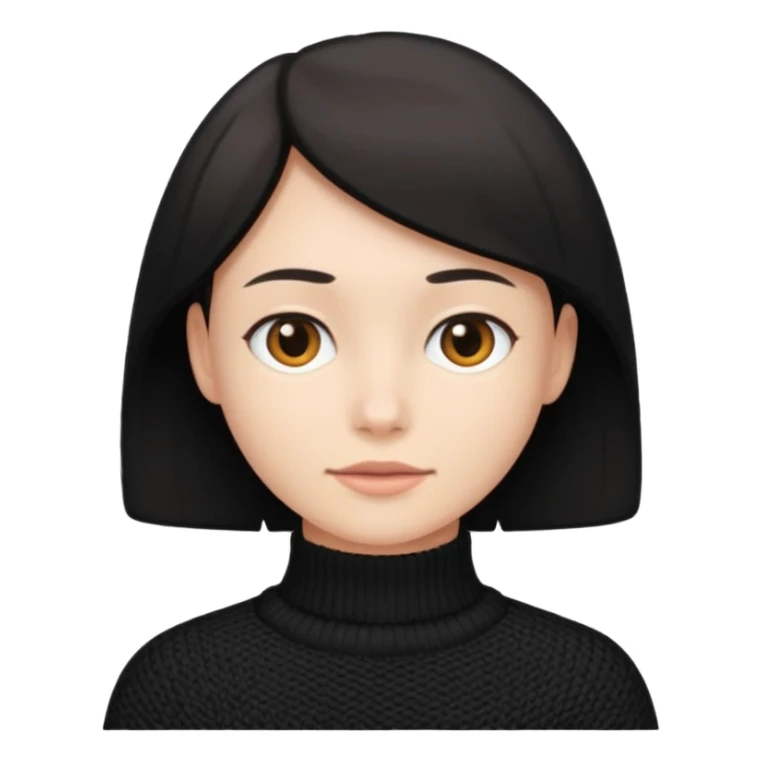 a neck-length black knitwear sticker