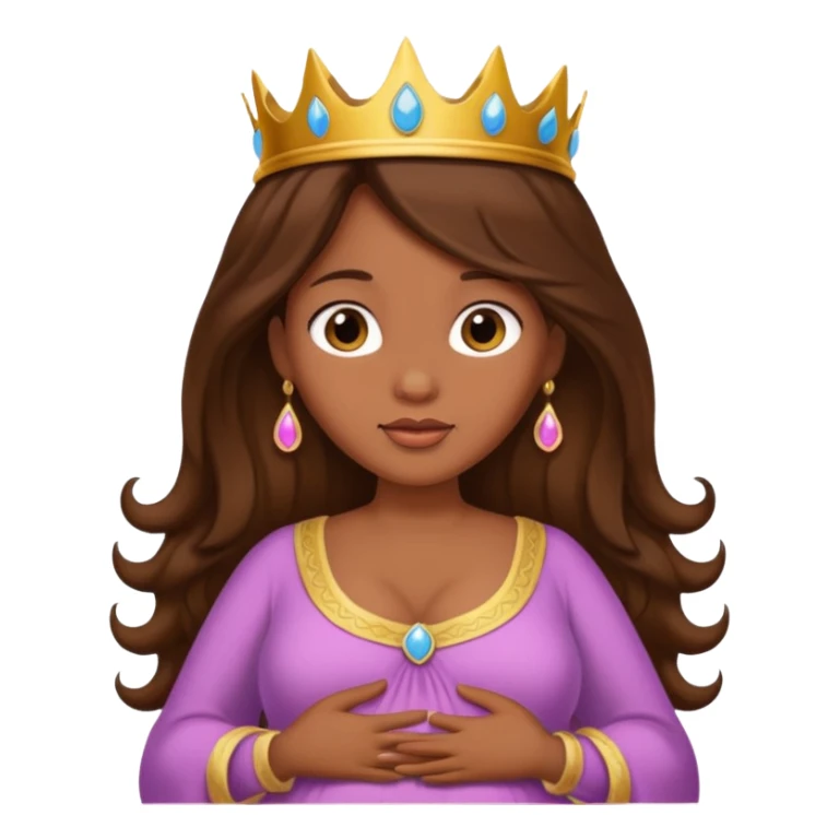 Pregnant princess with brown long hair sticker
