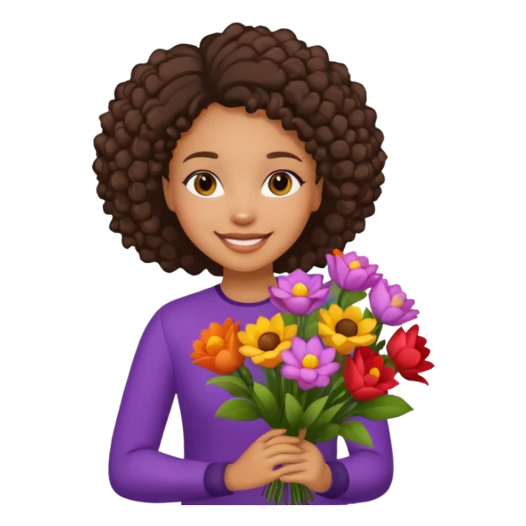 Lightskin black girl with bouquet sticker