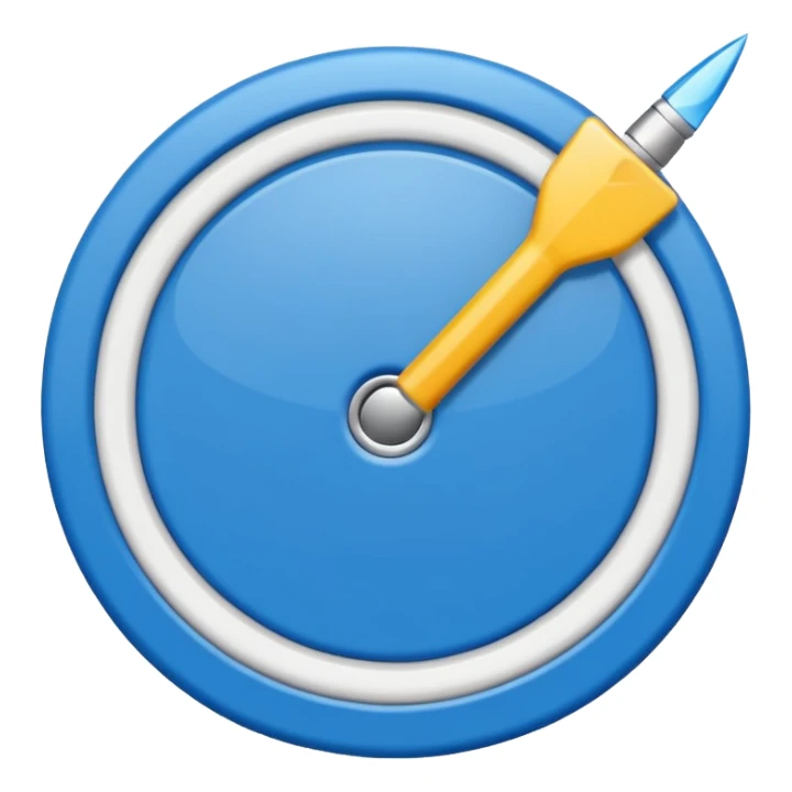 Circulo azul con una flechita adentro de color blanco sticker