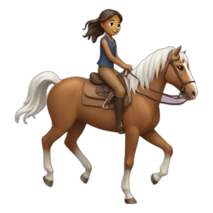 Une très jeune fille sur un cheval sticker