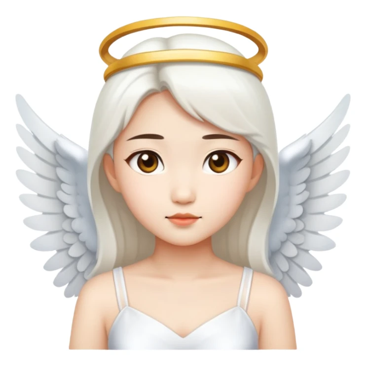 Asian angel in white dress sticker