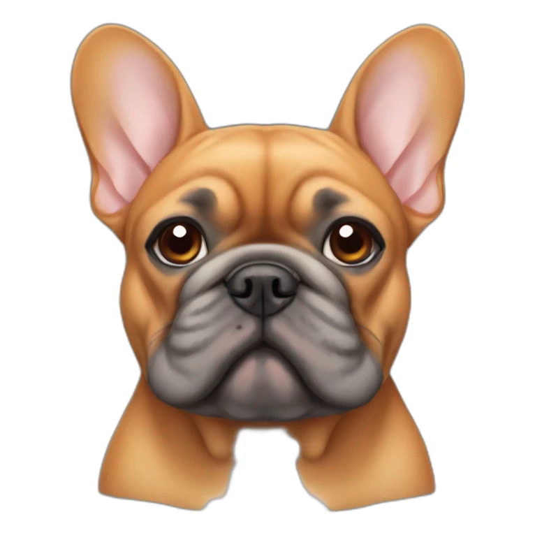 orange fat french bulldog with gray fur sticker