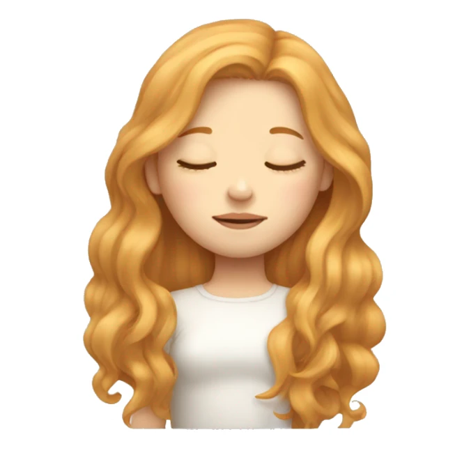 Strawberry blonde long hair girl sleeping  sticker