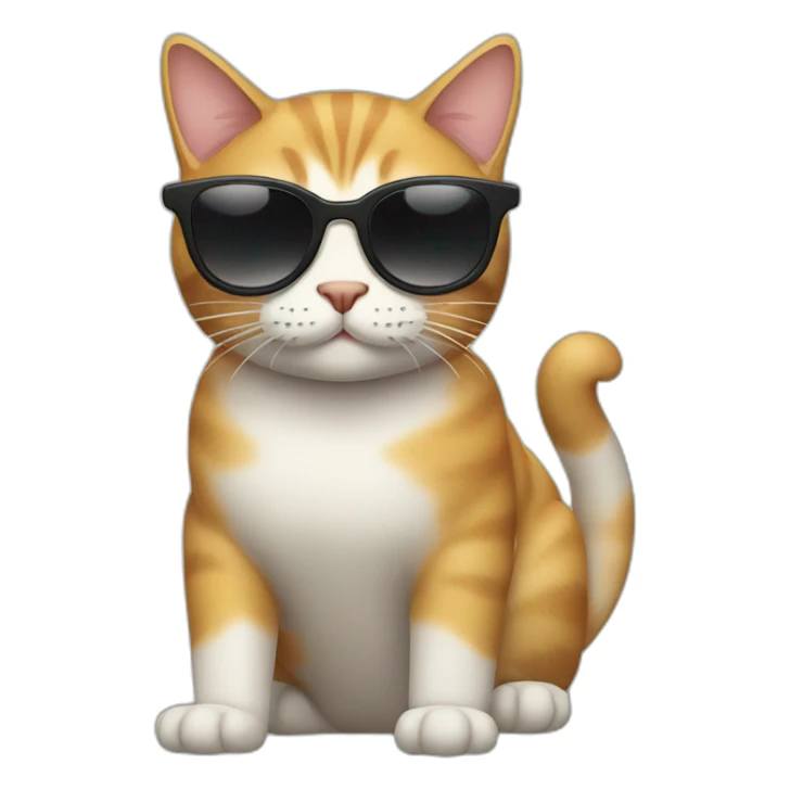 Cat with sunglasses sticker