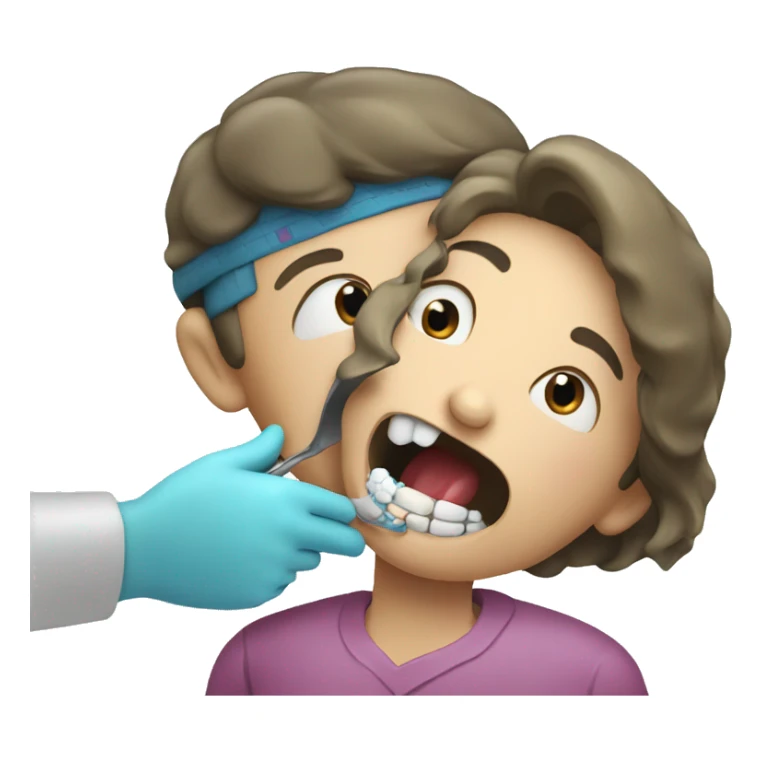 a dentist treats a woman's teeth sticker