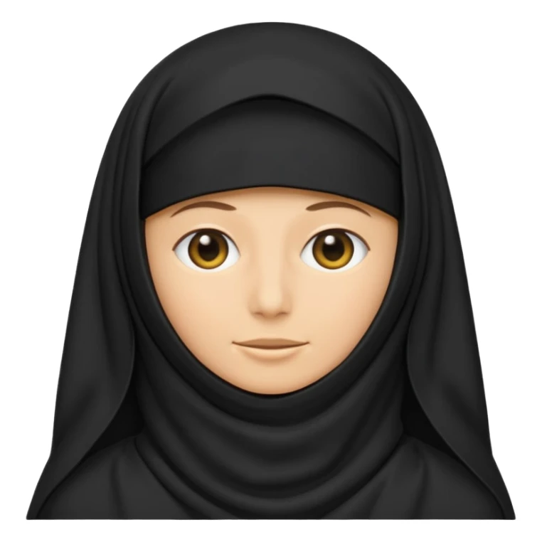 classic emoji style black burqa with subtle folds no text sticker