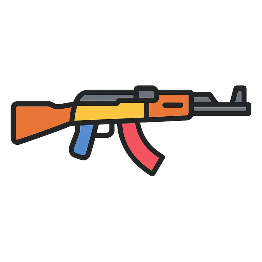 colored AK-47 rifle icon sticker