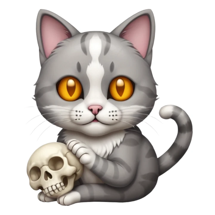 Do a cat THE CAT IS HOLDING IN RIGHT HAND THIS EMOJI 💀 sticker