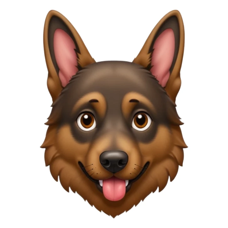 cartoon style dark German Shepherd dog with its tongue hanging out long sticker