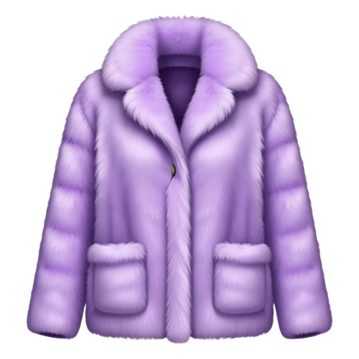 super realistic light purple fur crop coat sticker