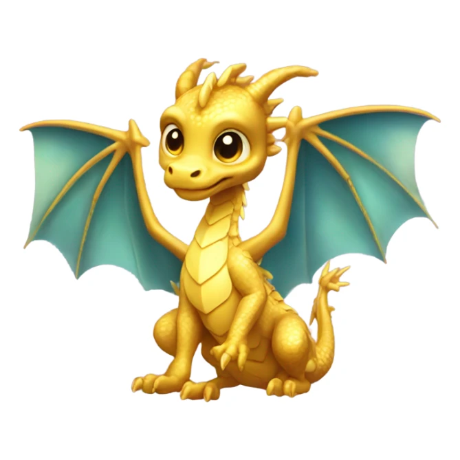 baby golden dragon sticker