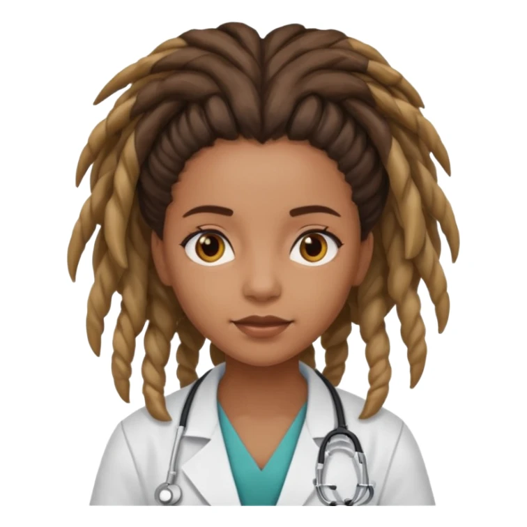 girl doctor with dreadlock sticker