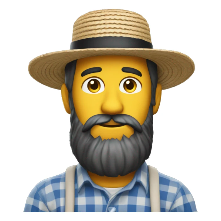 amish straw hat and beard without mustache full body one photo sticker