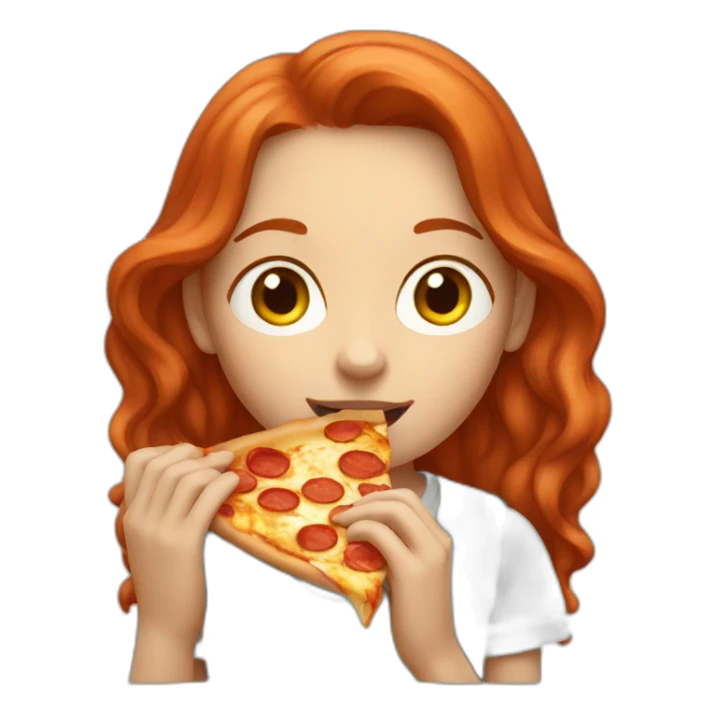 REDHAIR girl eating a pizza sticker