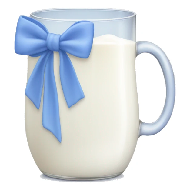 Glass of milk with a Periwinkle bow wrapped around the glass  sticker