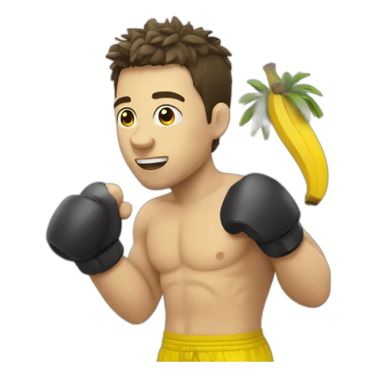 French Kick Boxer eat Banana and Pineapple sticker